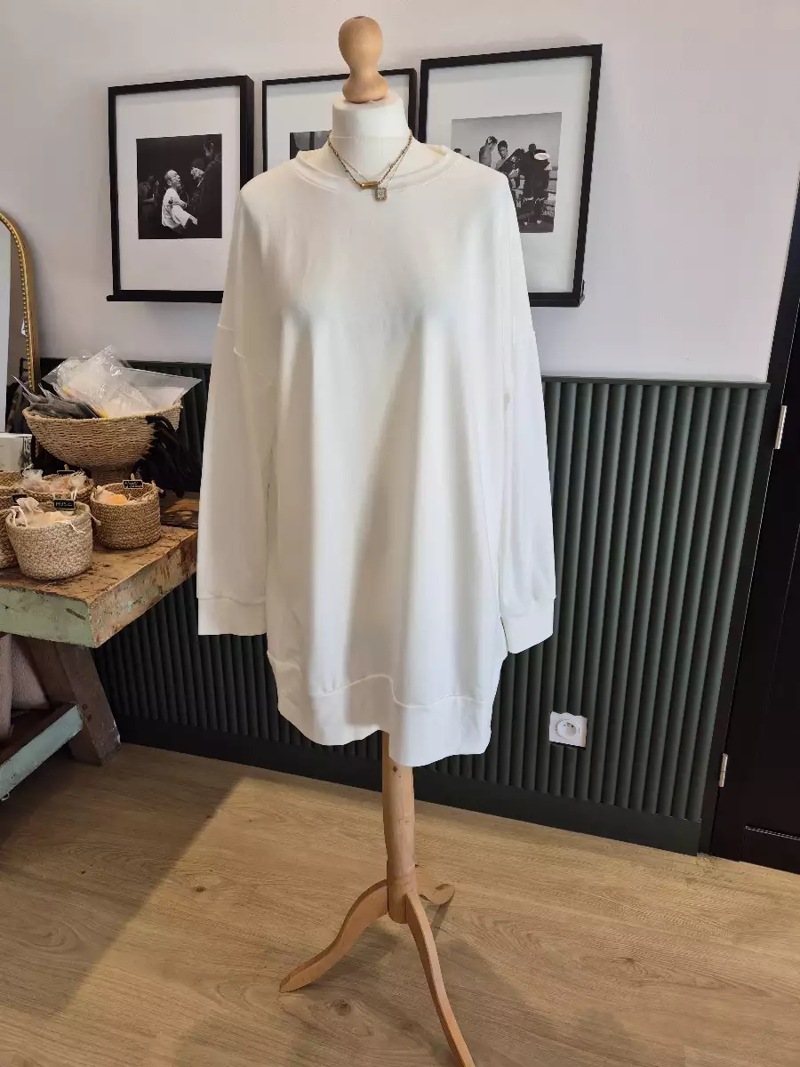 Robe sweat ample blanc