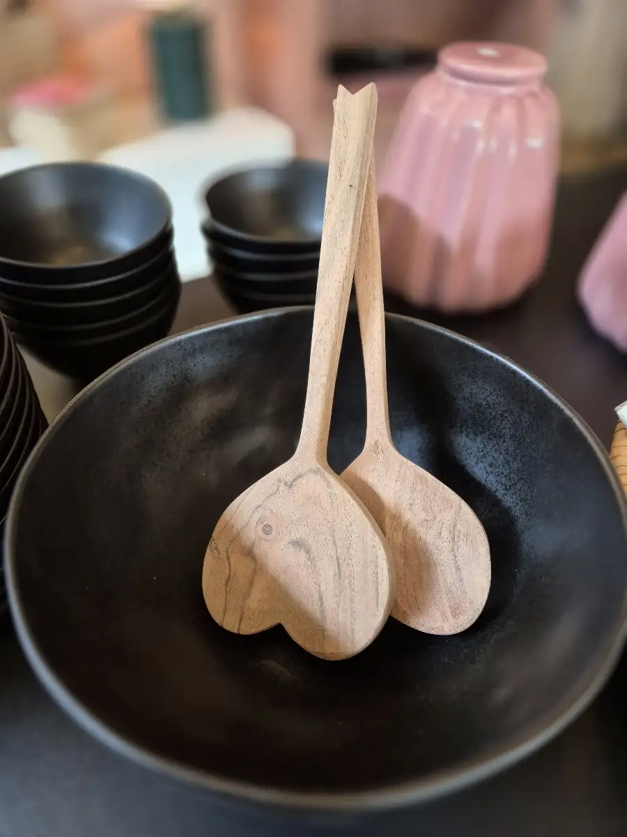 Couverts à salade coeur