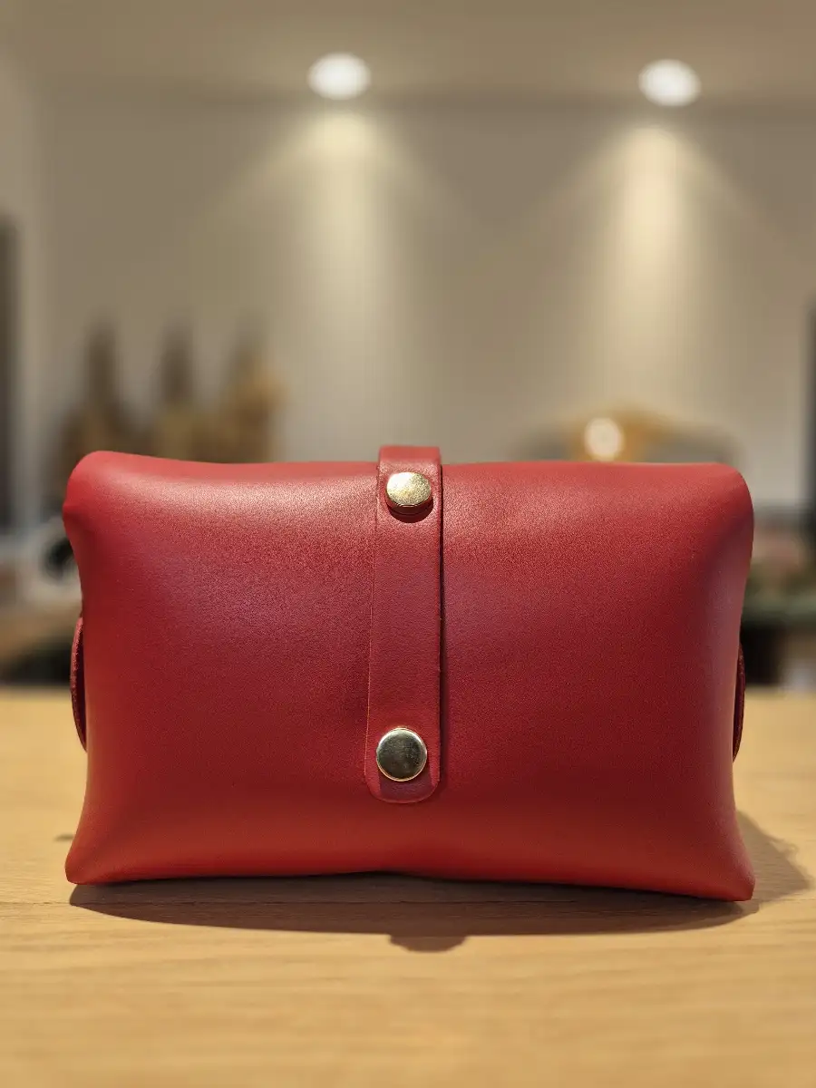 Petit sac bandoulière cuir rouge