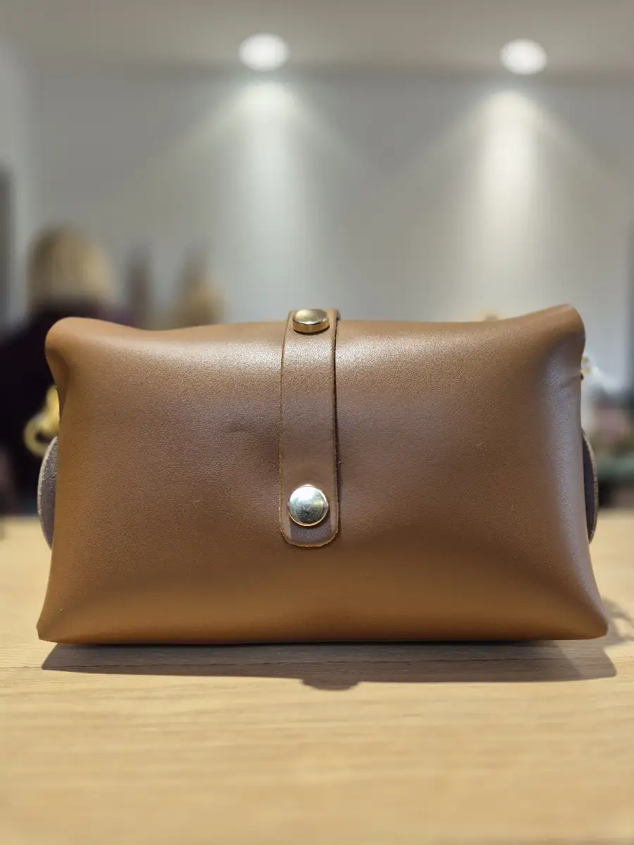 Petit sac bandoulière cuir camel