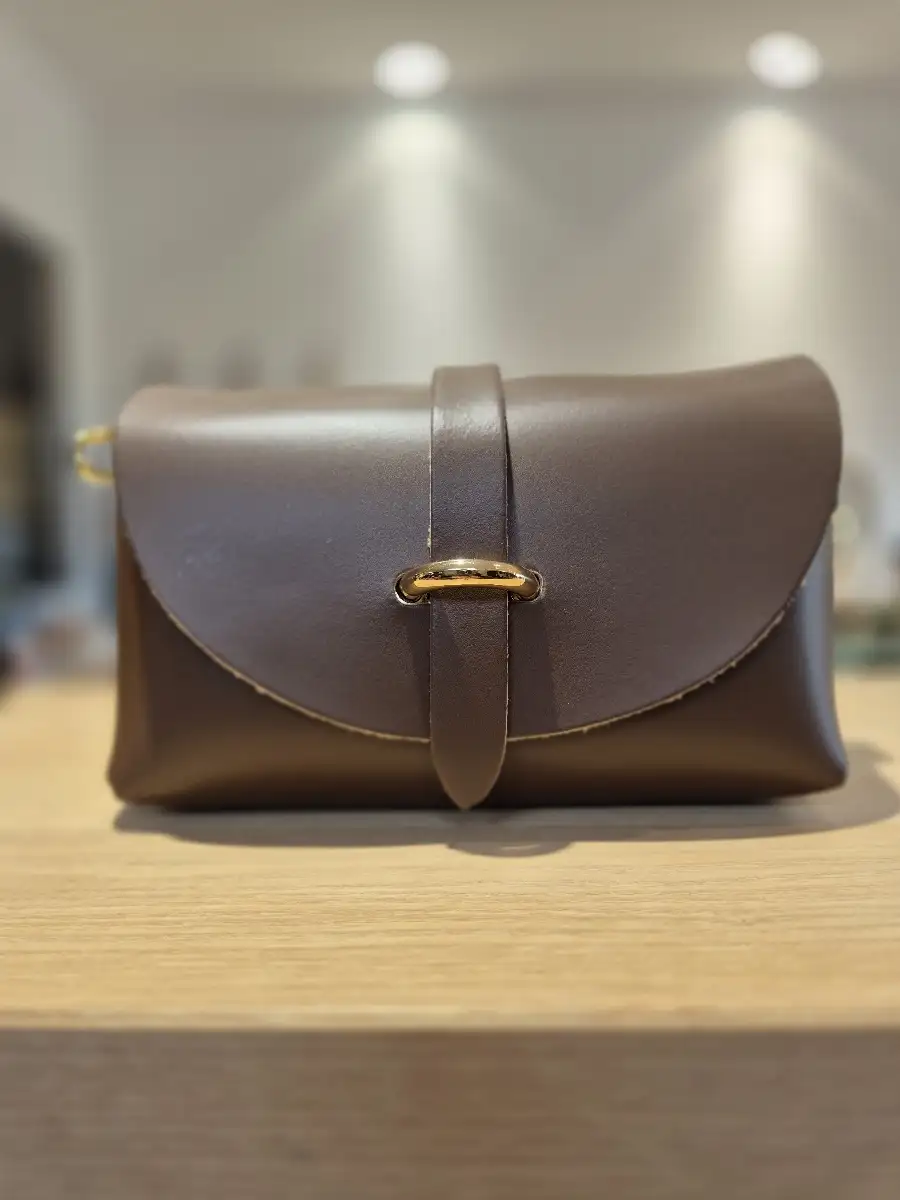 Petit sac bandoulière cuir Marron