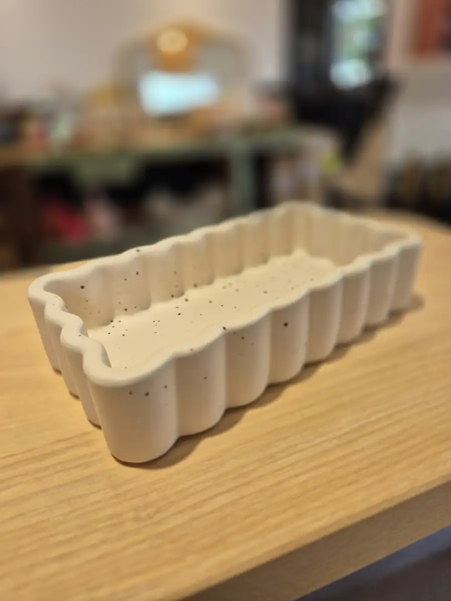 Vide poche rectangle Aurore beige grand model