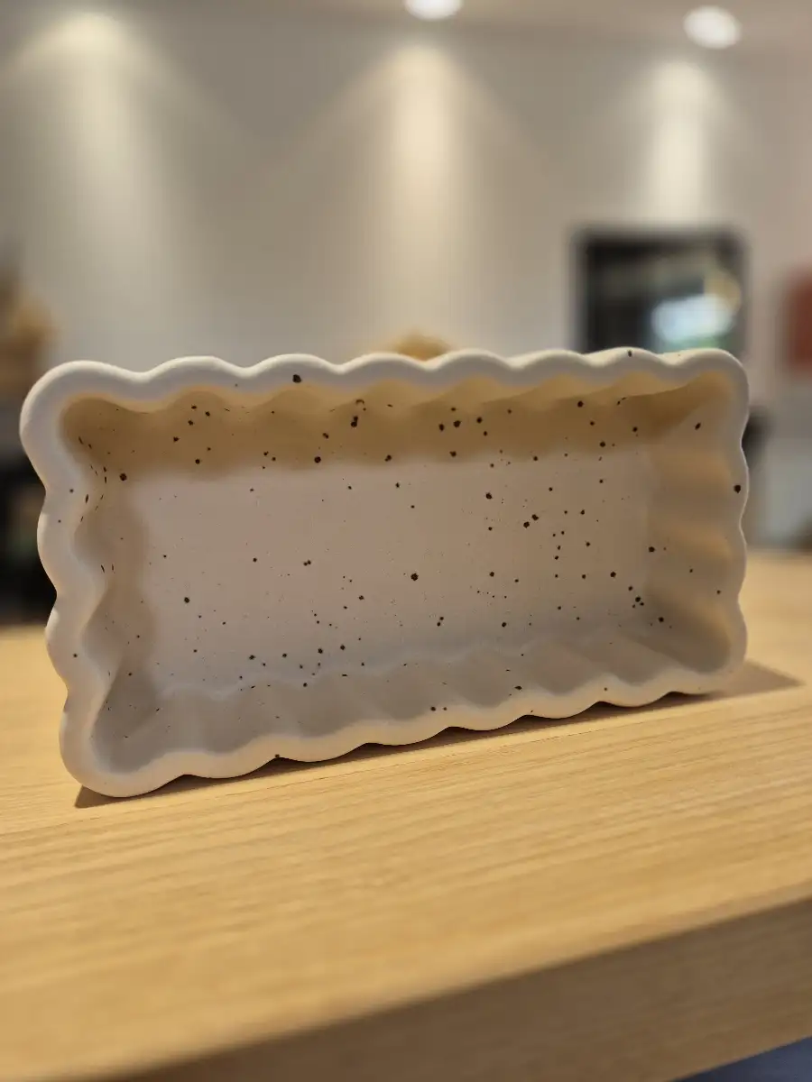 Vide poche rectangle Aurore beige grand model