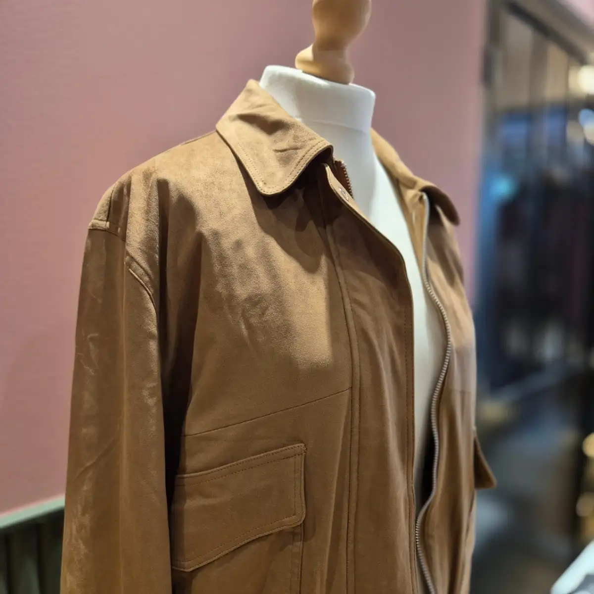 Veste effet daim marron